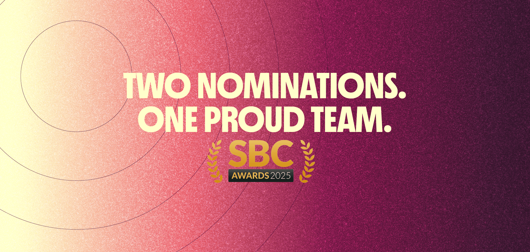 We're shortlisted for two SBC Awards 2025 in Lisbon